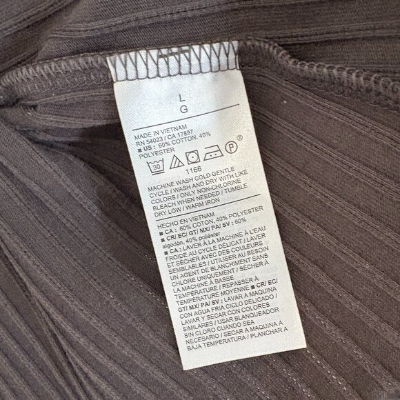 Old Navy Ribbed Knit Pajama Top Split V-neck Charcoal Gray Size Large NEW - Picture 6 of 6